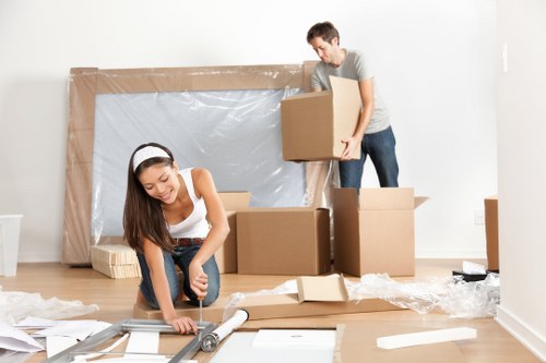 Professional local removals in Gantshill loading boxes into a moving van