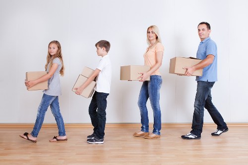 Packed household items ready for local removals in Gantshill